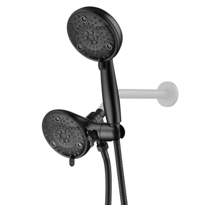 sumerain Mat Zwarte 3-weg Douchekop en Handdouche Combinatie met Douche Slang, Geniet van Luxe Multi-instellingen Regen Douche en Handdouche Apart of Samen