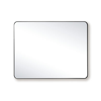 SUMERAIN Zwarte badkamerspiegel voor aan de wand, 28x36 inch gehard glas aluminium lijst kapspiegel, ideaal boven dubbele wastafel met horizontale of verticale montageopties