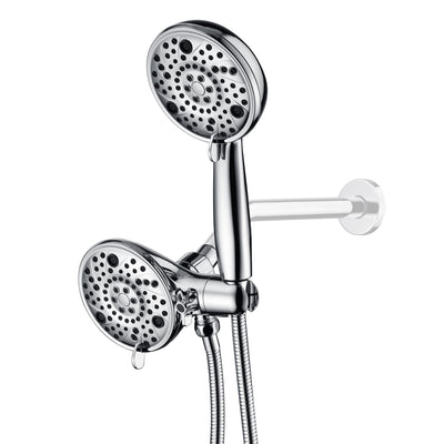 sumerain 3-weg 2-in-1 hogedruk douchekopcombinatie met handdouche & regendouche en doucheslang, chroom afwerking