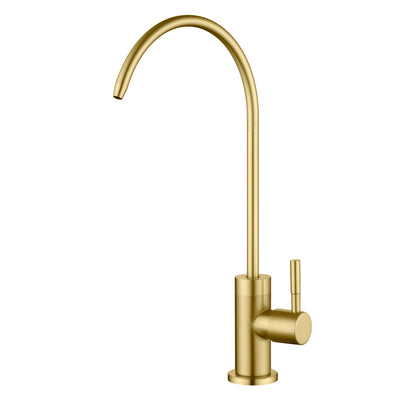 SUMERAIN 100% Loodvrije Keukenwaterfilterkraan SUS304 Roestvrij Staal, Geborsteld Goud Drinkwaterkraan voor Keuken Wastafel