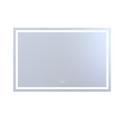SUMERAIN Moderne LED Badkamerspiegel voor aan de Muur, 55 x 36 Inch Gehard Glas Slimme Verlichte Badkamer Make-up Spiegel met Anti-Damp, Dimmbare Helderheid, 3 Kleurtemperaturen Helderdere LED Make-up Spiegel