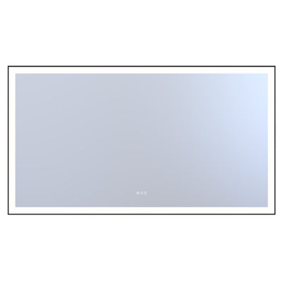 Sumerain 72 x 40 Inch LED Badkamer Make-up Spiegel met Verlichting, Zwart Aluminium Frame Voor- en Achterverlicht Grote Muurspiegel, Anti-Damp, Traploos Dimmbaar 3 Kleurverlichting, Geheugenfunctie, Gehard Glas