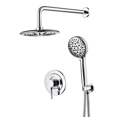 sumerain Douchesysteem met gefilterde handdouche voor hard water, hogedruk 9" regendouchekop met meerdere sproeimodi, chroomafwerking