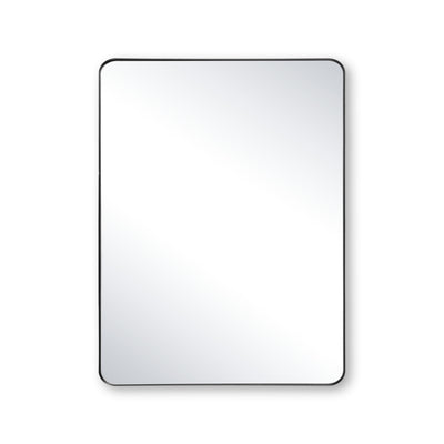 SUMERAIN Zwarte badkamerspiegel voor aan de wand, 24 x 32 inch aluminium lijst met veiligheidsglas van gehard glas, veelzijdige ophangopties voor wastafel of hal