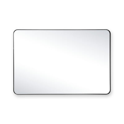 SUMERAIN Moderne badkamerspiegel, 24x36 inch matzwarte aluminium lijst wandspiegel met gehard glas, perfect voor eigentijdse badkamer- of slaapkamerinrichting