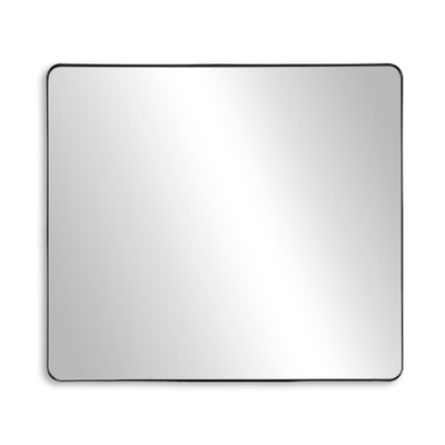 SUMERAIN Grote badkamerspiegel 40x36 inch, aluminium lijst kapspiegel met veiligheidsglas van gehard glas voor een ruime badkamer of woonkamer, horizontaal/verticaal te hangen