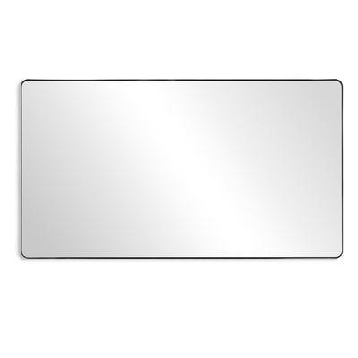 SUMERAIN Zwart Aluminium Frame Badkamerspiegel voor Muur, 72x40 Inch Grote Afgeronde Rechthoek Make-up Spiegel voor Badkamer, Horizontaal of Verticaal te Hangen