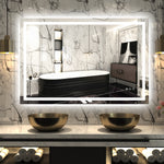 Sumerain 48" x 32" LED Badkamerspiegel — Dimmbare Achter- en Voorverlichte Slimme Make-up Spiegel, Anti-Damp, 3 Kleurtemperaturen, Geheugenfunctie, Gehard Glas, ETL Gecertificeerd