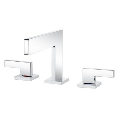 Sumerain 8 inch Wijdverspreide Badkamerkranen Chroom, Tweegreeps Waterval Badkamer Wastafelkraan 3-Gats Montage Wastafelkraan met Aansluitslangen