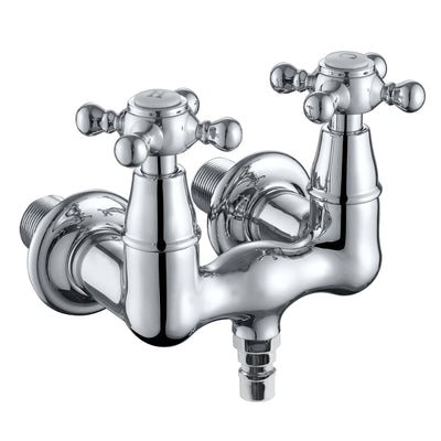 SUMERAIN Wall Mount Tub Faucet Vintage Leg Tub Filler 3-3/8 Inch Center High Flow Chrome