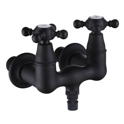 SUMERAIN vintage poot badvuller 3-3/8 inch middenafstand, wandmontage badkuipkraan, kruisvormige hendel matzwart