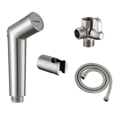 SUMERAIN Honden Douche Accessoire, Huisdier Douchekop voor Honden en Katten, Massieve Messing Douchearm Omsteller en Stroomregelende Spuit, 8 Voet Extra Lange Slang, Geborsteld Nikkel Afwerking