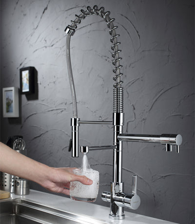 Tri-Flow 3-weg Keukenkraan met Gefilterd Drinkwateruitlaat, 3 Uitlopen Waterfilterkraan