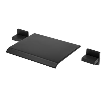 Twee hendels hoge doorstroming mat zwarte wandmontage waterval badvuller