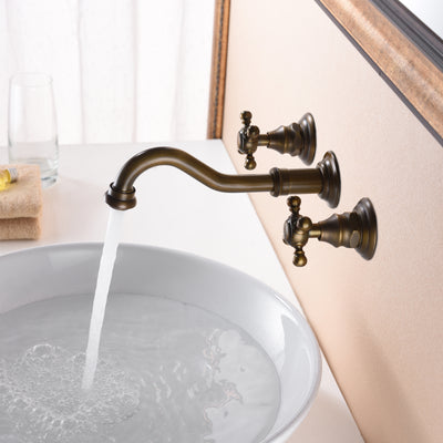 Muurmontage Kraan Antiek Messing met Inbouwventiel - Traditioneel Vintage Thema