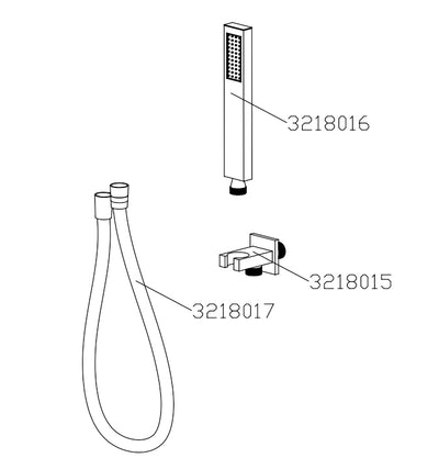 S3218NI geborsteld nikkel douche accessoires set (inclusief handdouche, beugel, slang)