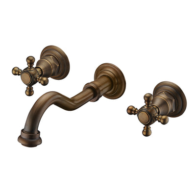 Muurmontage Kraan Antiek Messing met Inbouwventiel - Traditioneel Vintage Thema