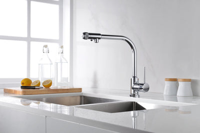 3-weg keukenkraan met drinkwaterfilter purifier kraan, messing chroom