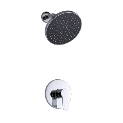 Badkamer douchekraanset 8" ronde ABS plastic regendouchekop + messing inbouwklep lichaam gepolijst chroom  