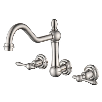 Sumerain wandmontage badkraan geborsteld nikkel badvuller, 8 inch midden