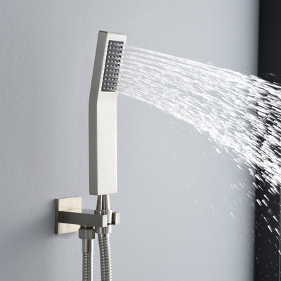 S3218NI geborsteld nikkel douche accessoires set (inclusief handdouche, beugel, slang)