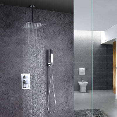 Plafonddouchekranen sets compleet | Volledige metalen componenten in chroomafwerking  