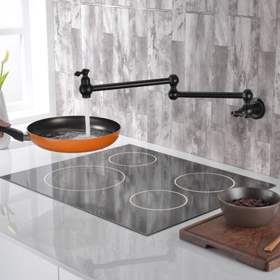 Bronzen pootvuller, wandmontage oliegewreven brons, dubbele scharnierverbindingen en 24" verlenging  