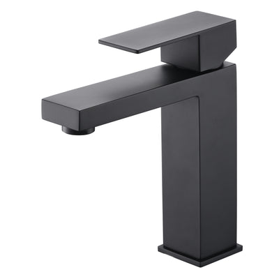 sumerain Matte Black Bathroom Faucet Single Hole Bathroom Sink Faucet SUS 304 Stainless Steel