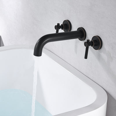 SUMERAIN Oil Rubbed Bronze Bathtub Faucet Wall Mount 3 Hole Tub Filler