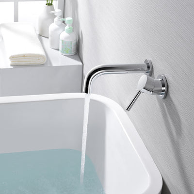 SUMERAIN Wall Mounted Bathtub Faucet, Single Handle Tub Faucet Set Including Rough-in Valve, Chrome